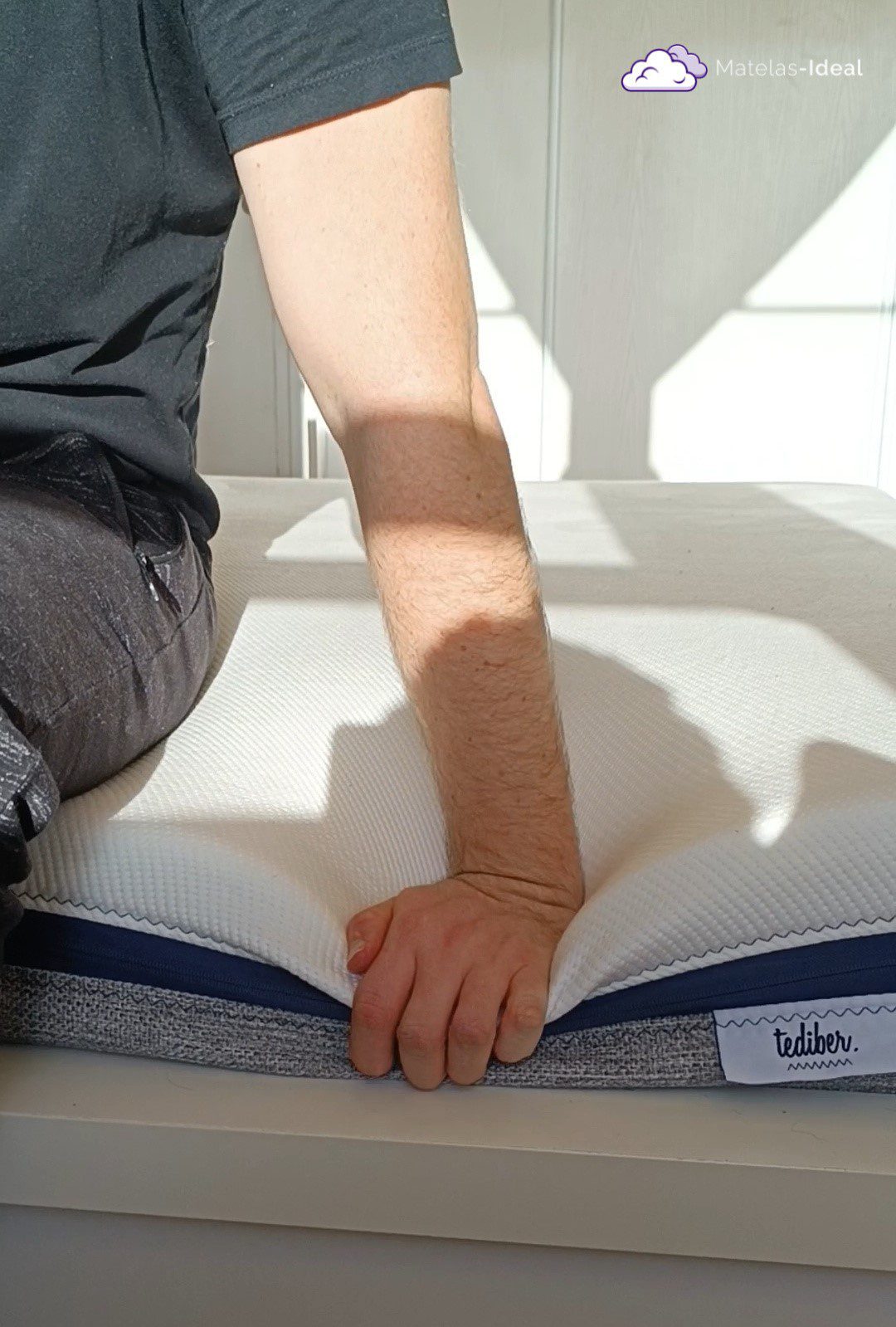 Test de fermeté du bord du matelas Tediber