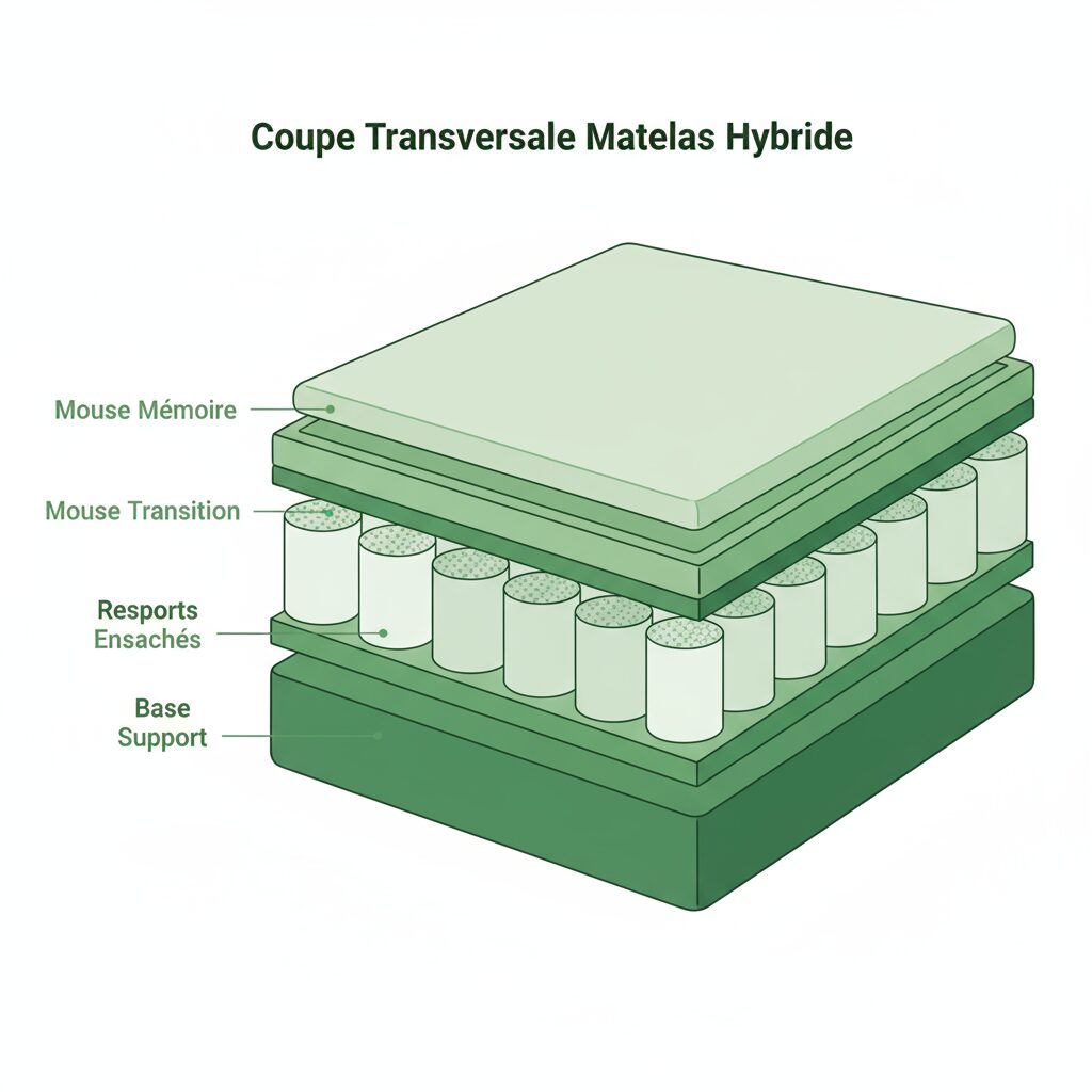 Matelas hybride indépendance couchage - combinaison parfaite